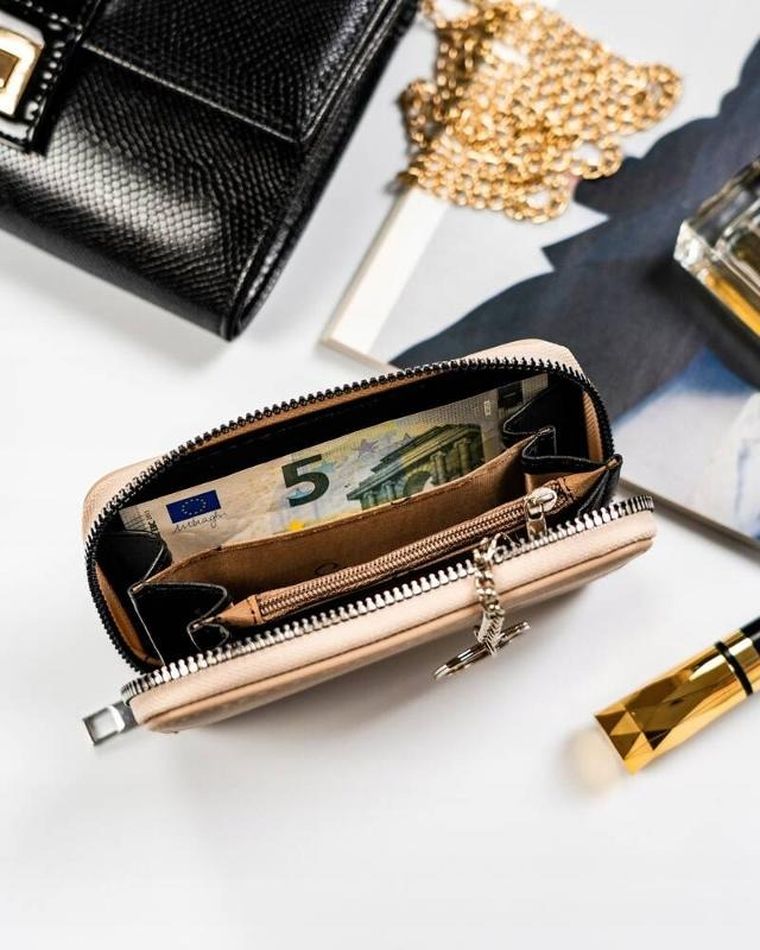 Portfel, beżowy, skóra ekologiczna, Cavaldi