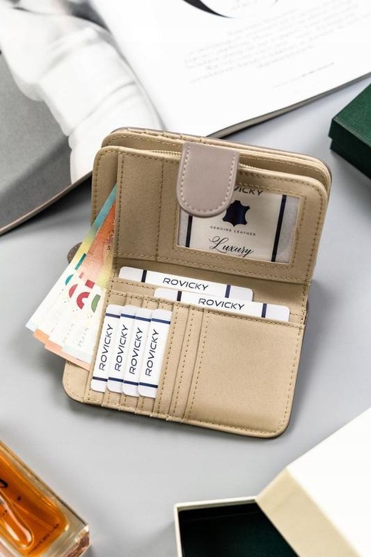 Portfel, beżowy, skóra ekologiczna, Cavaldi