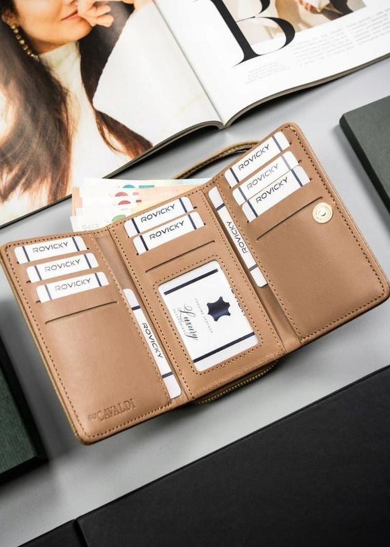 Portfel, beżowy, skóra ekologiczna, Cavaldi
