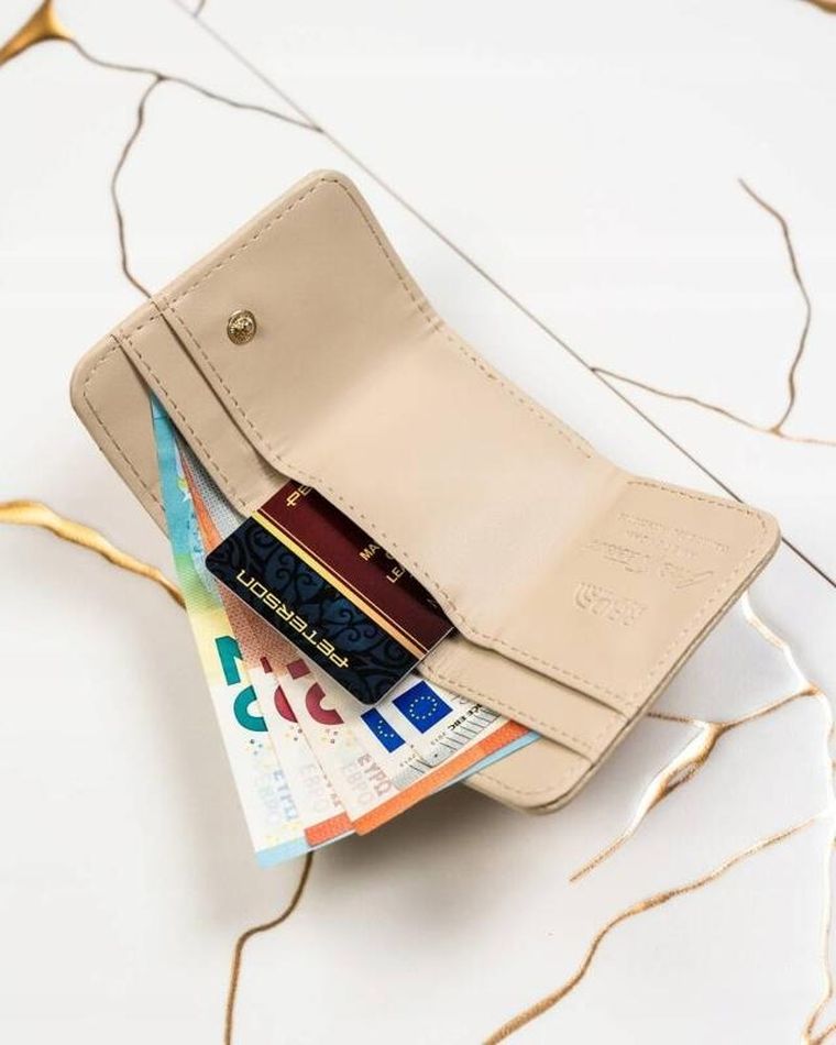 Portfel, beżowy, skóra ekologiczna, Peterson