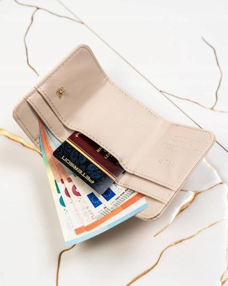 Portfel, beżowy, skóra ekologiczna, Peterson