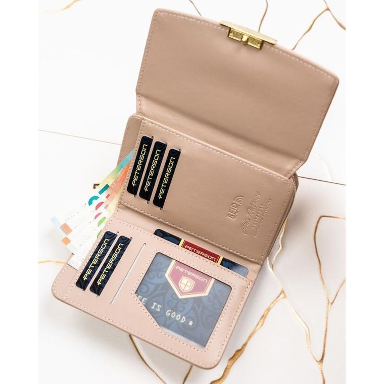 Portfel, beżowy, skóra ekologiczna, Peterson