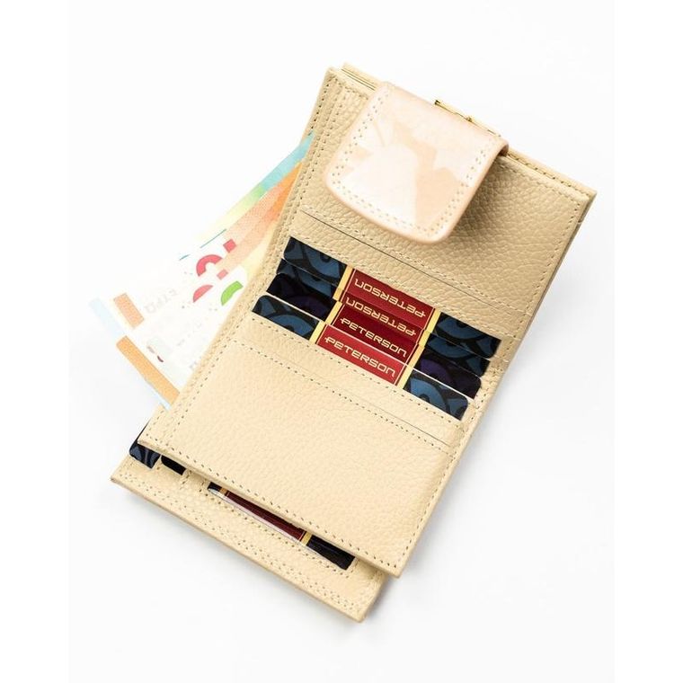 Portfel, beżowy, skóra ekologiczna, Peterson