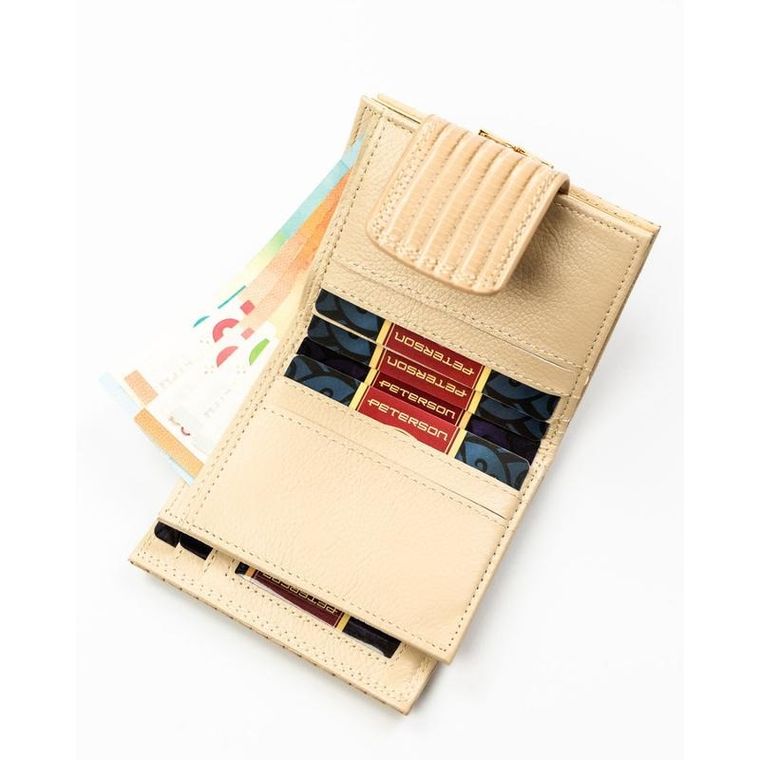 Portfel, beżowy, skóra ekologiczna, Peterson