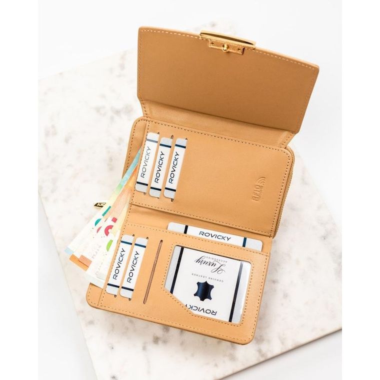 Portfel, beżowy, skóra ekologiczna, Rovicky