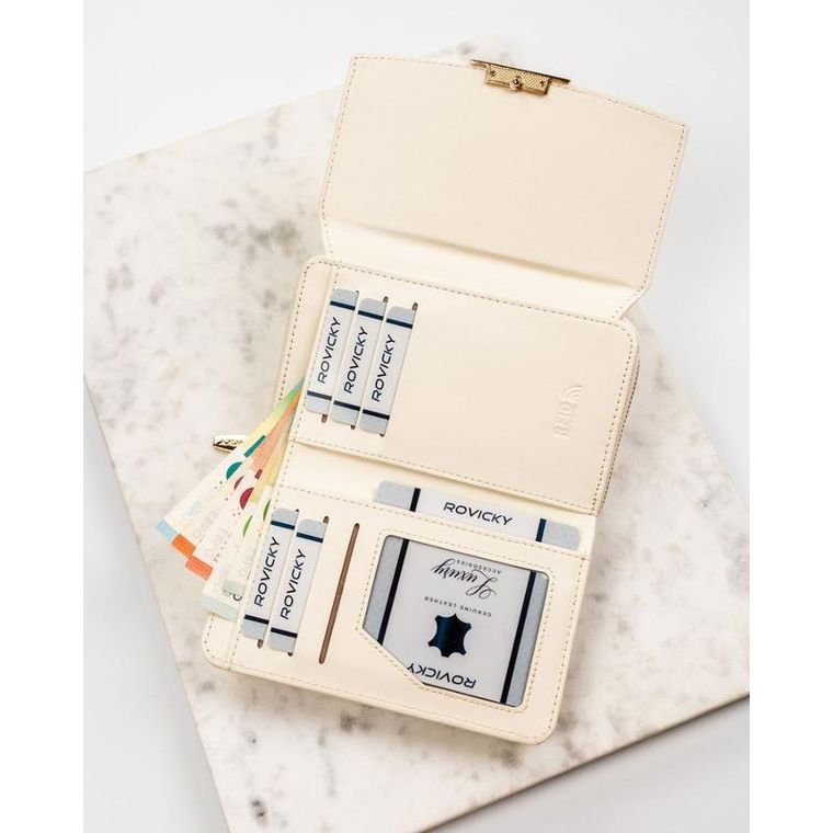 Portfel, beżowy, skóra ekologiczna, Rovicky