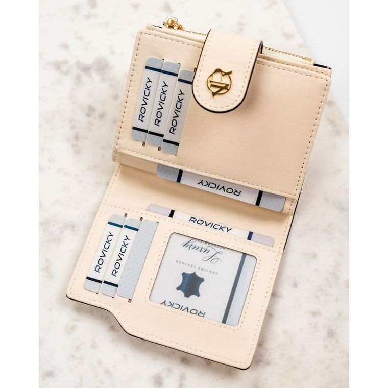 Portfel, beżowy, skóra ekologiczna, Rovicky