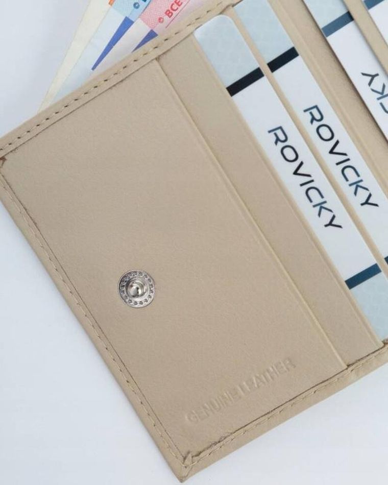 Portfel, beżowy, skórzany, Rovicky