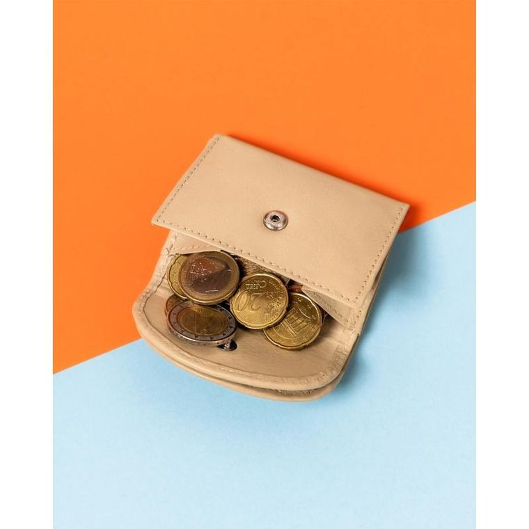 Portfel, beżowy, skórzany, Rovicky