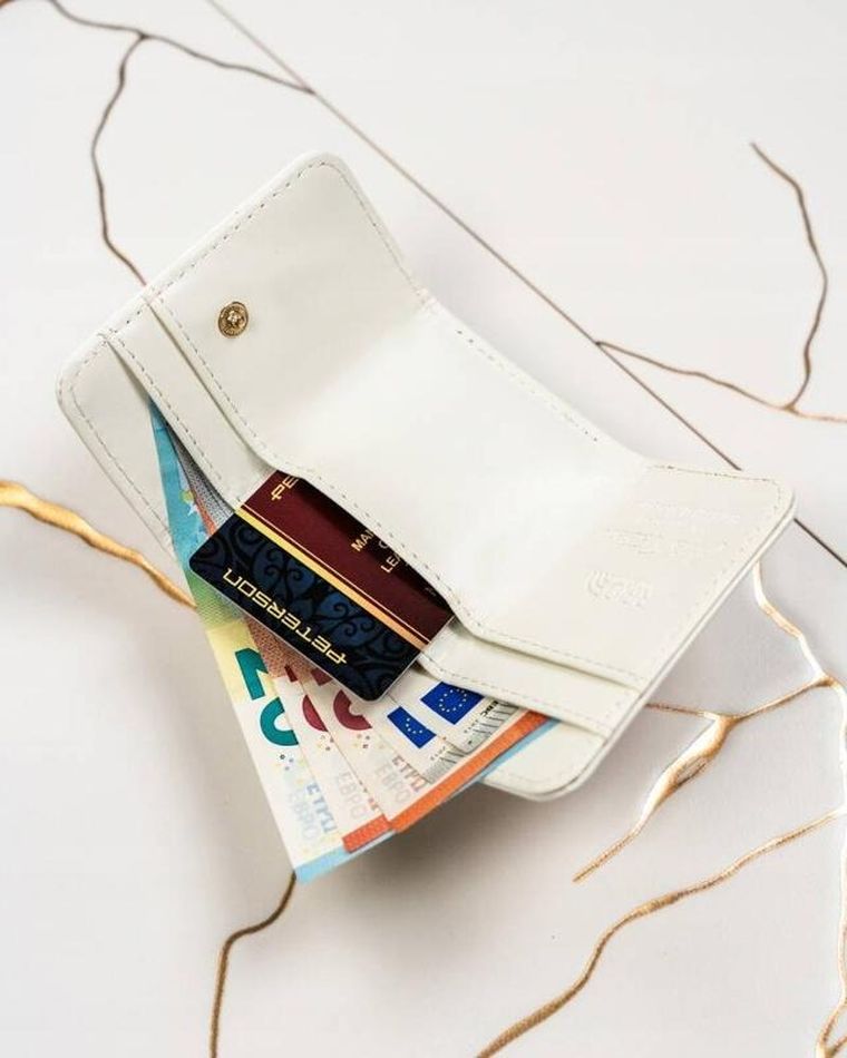 Portfel, biały, skóra ekologiczna, Peterson