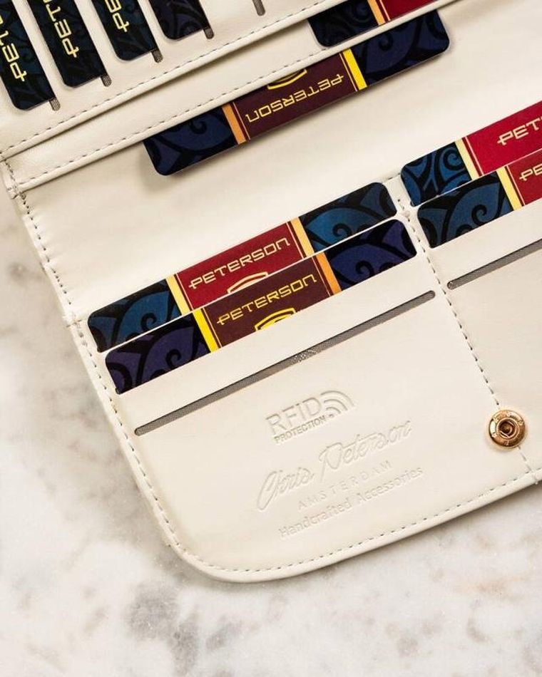 Portfel, biały, skóra ekologiczna, Peterson