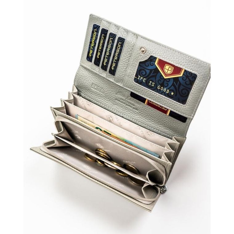 Portfel, biały, skóra ekologiczna, Peterson