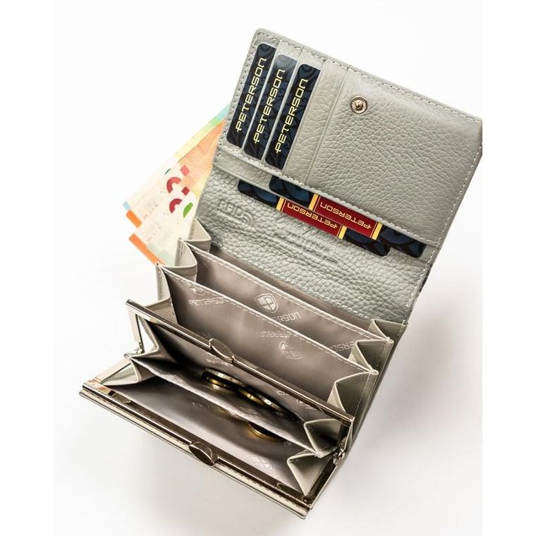 Portfel, biały, skóra ekologiczna, Peterson