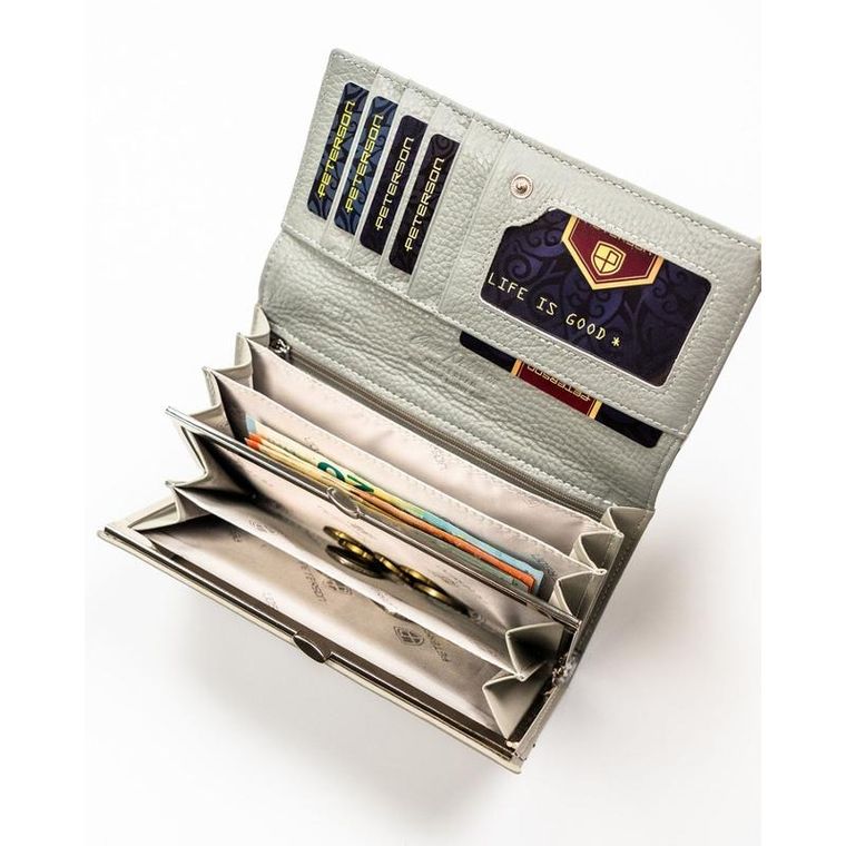 Portfel, biały, skóra ekologiczna, Peterson