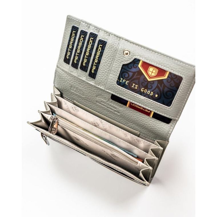 Portfel, biały, skóra ekologiczna, Peterson