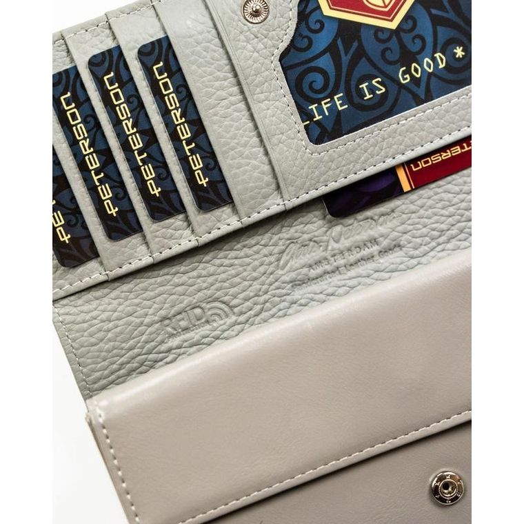 Portfel, biały, skóra ekologiczna, Peterson