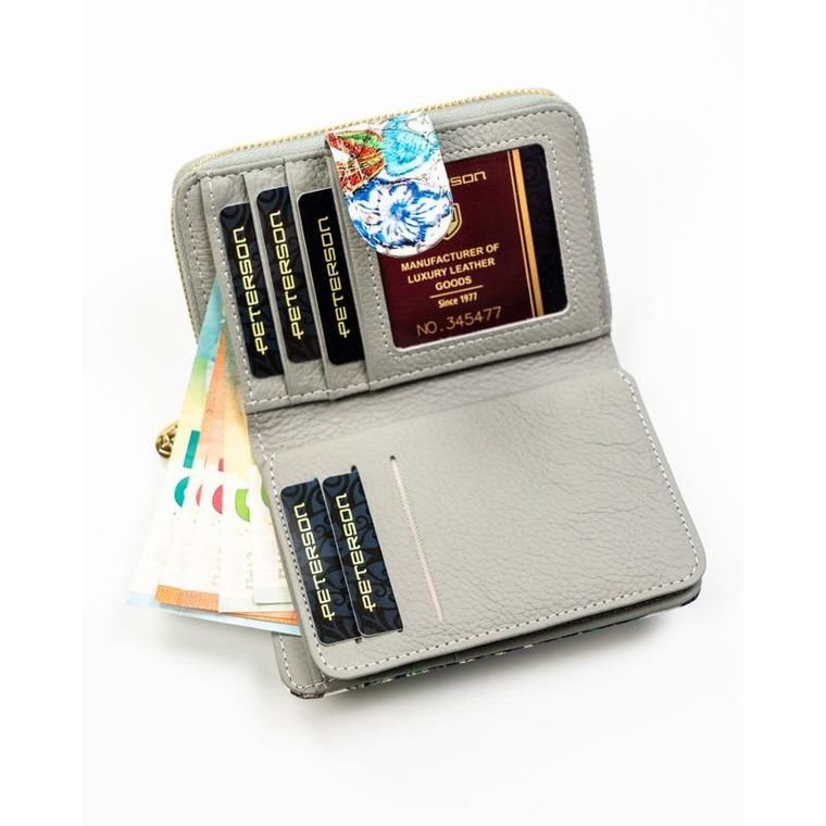 Portfel, biały, skóra ekologiczna, Peterson