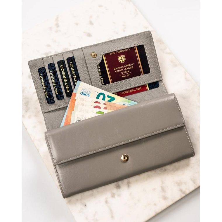 Portfel, biały, skórzany, Petereson