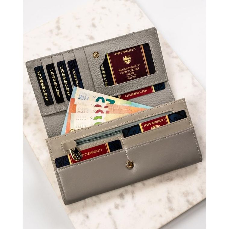 Portfel, biały, skórzany, Petereson