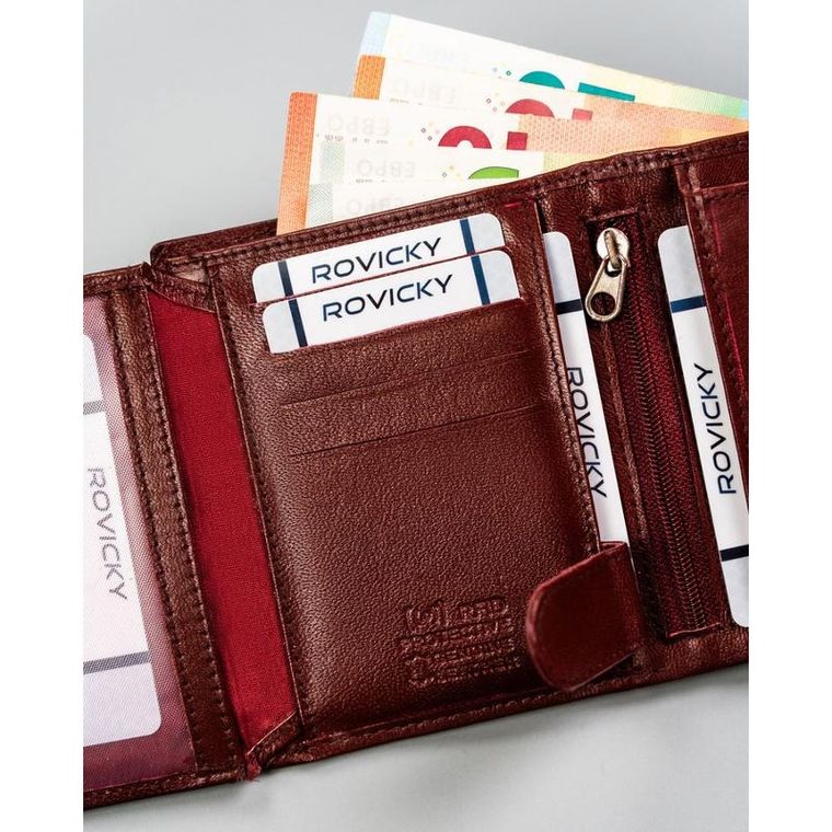 Portfel, bordowy, skórzany, 4U Cavaldi