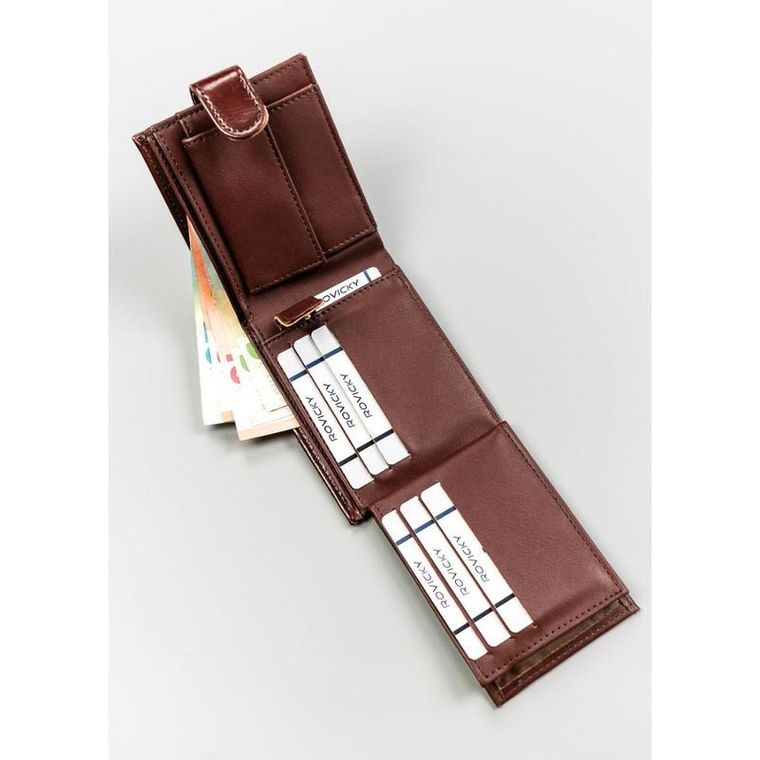 Portfel, brązowy, skóra ekologiczna, 4U Cavaldi