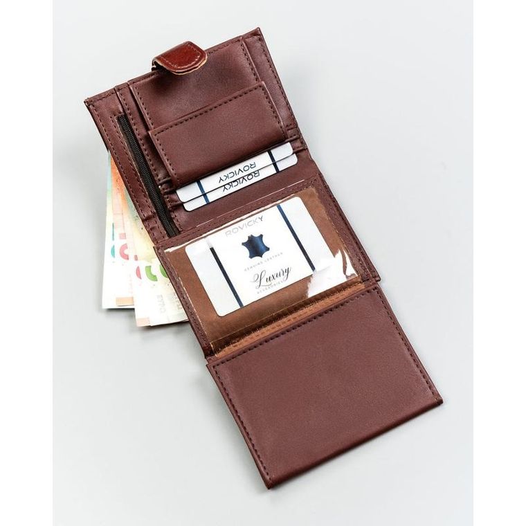 Portfel, brązowy, skóra ekologiczna, 4U Cavaldi