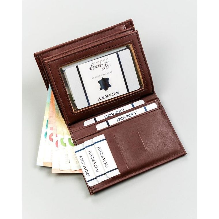 Portfel, brązowy, skóra ekologiczna, 4U Cavaldi