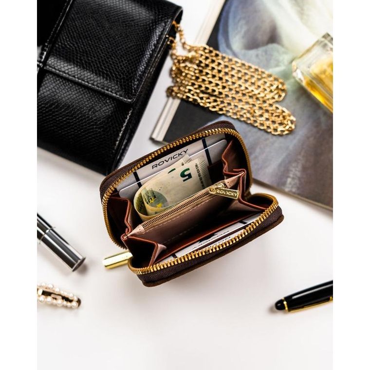 Portfel, brązowy, skóra ekologiczna, Rovicky