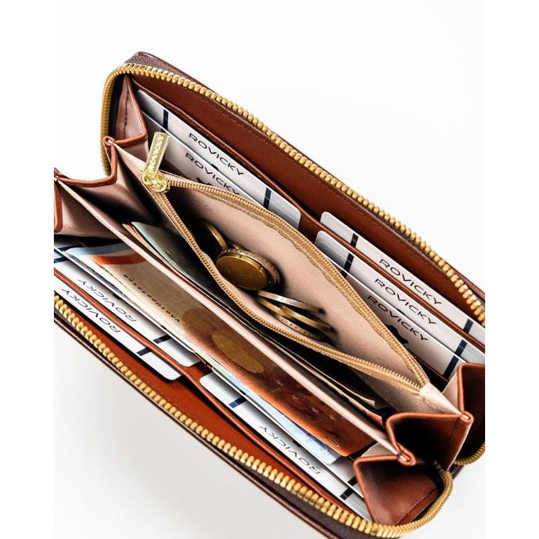Portfel, brązowy, skóra ekologiczna, Rovicky