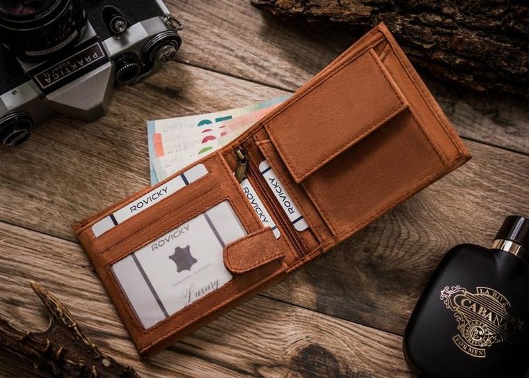 Portfel, brązowy, skórzany, Always Wild