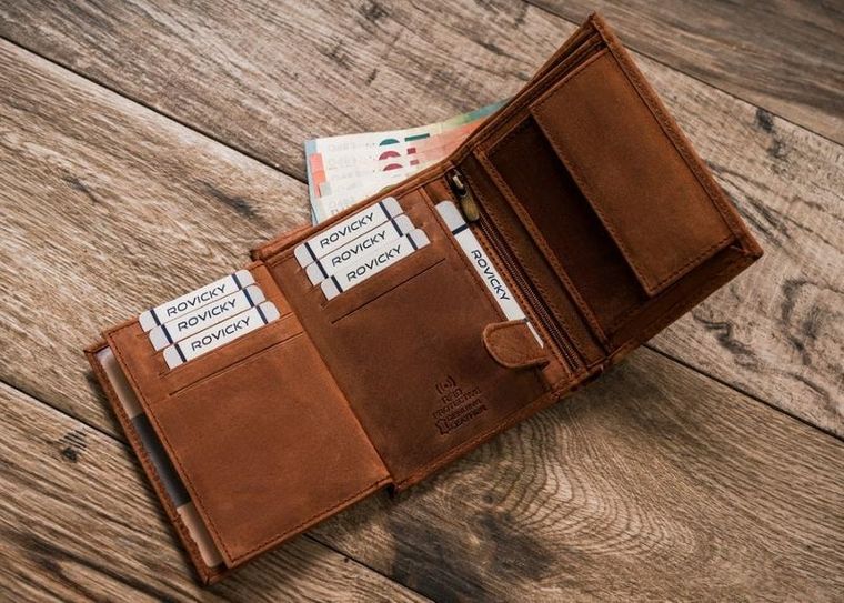 Portfel, brązowy, skórzany, Always Wild