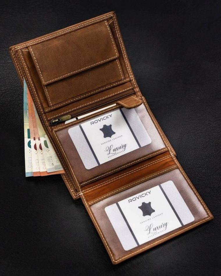 Portfel, brązowy, skórzany, Always Wild