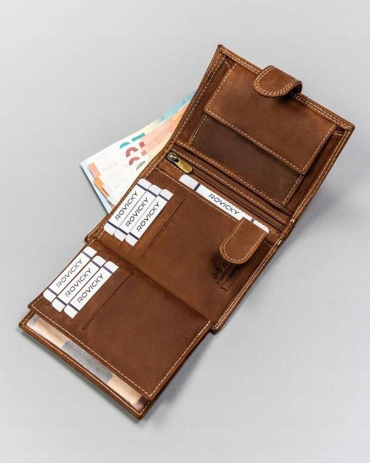 Portfel, brązowy, skórzany, Always Wild