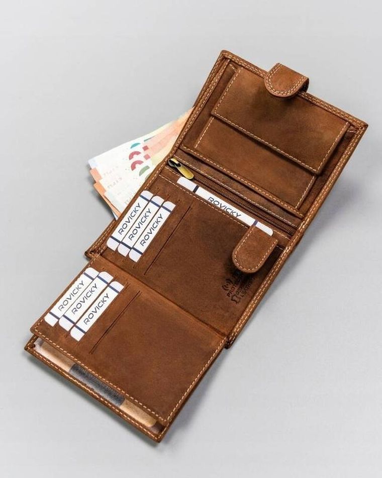 Portfel, brązowy, skórzany, Always Wild