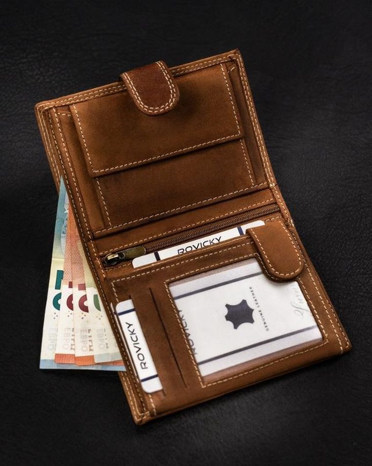 Portfel, brązowy, skórzany, Always Wild