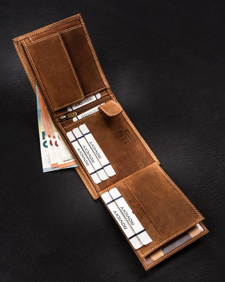 Portfel, brązowy, skórzany, Always Wild