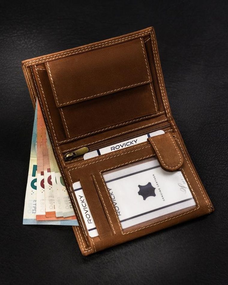 Portfel, brązowy, skórzany, Always Wild