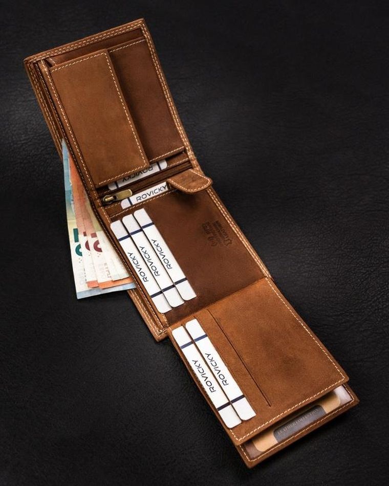 Portfel, brązowy, skórzany, Always Wild