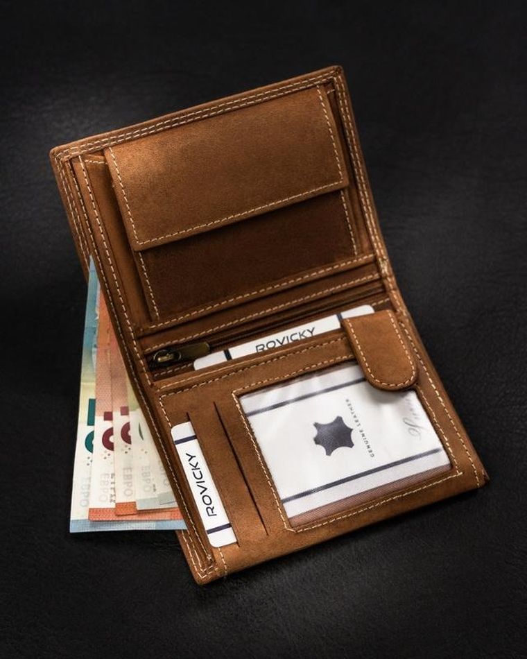 Portfel, brązowy, skórzany, Always Wild