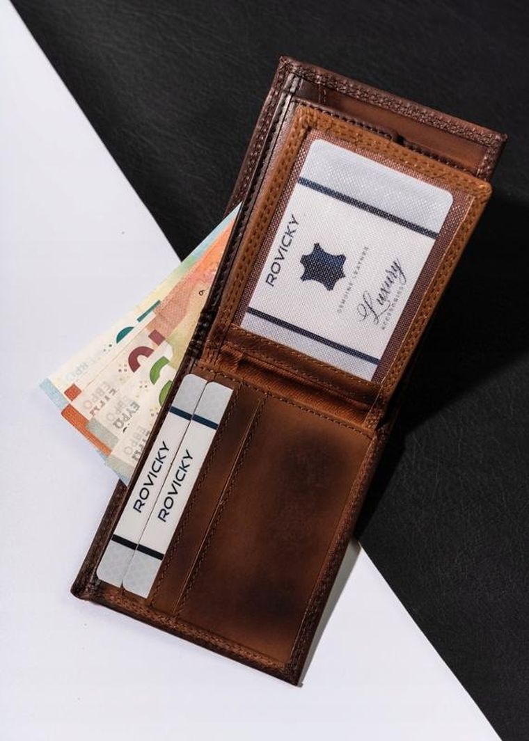 Portfel, brązowy, skórzany, Always Wild