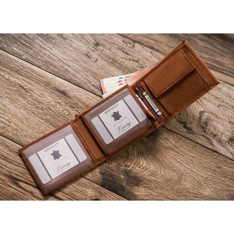 Portfel, brązowy, skórzany, Always Wild