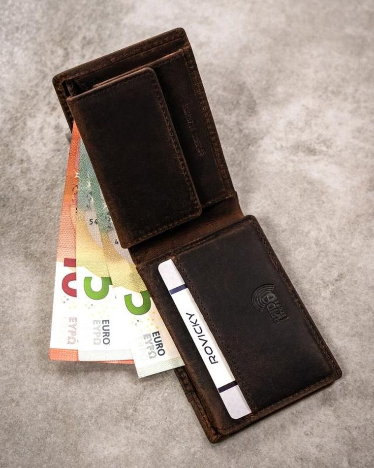 Portfel, brązowy, skórzany, Buffalo Wild