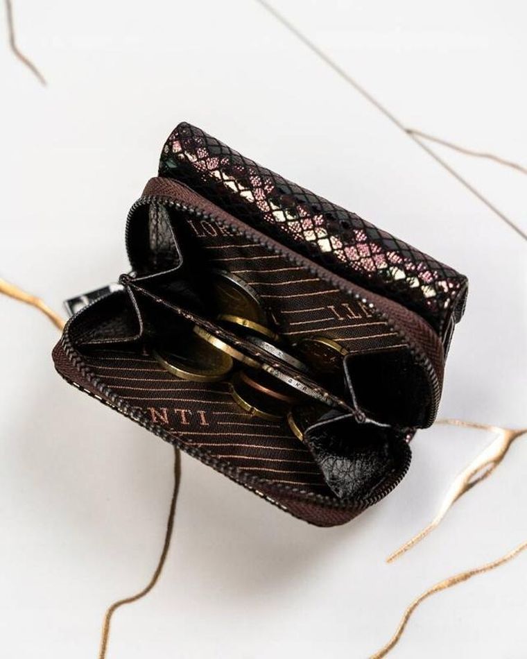 Portfel, brązowy, skórzany, Lorenti