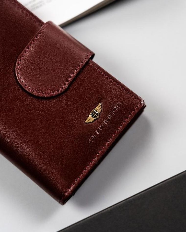 Portfel, brązowy, skórzany, Peterson