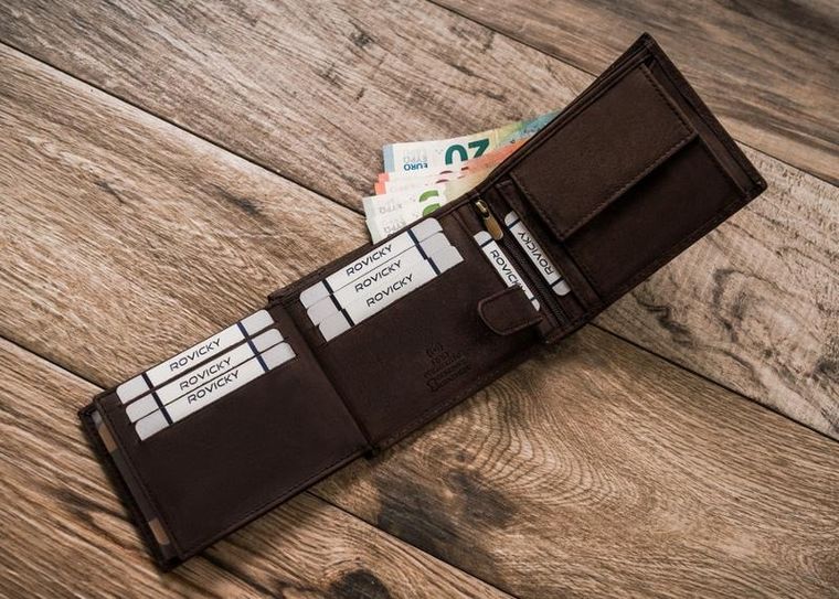 Portfel, brązowy, skórzany, RFID, Always Wild