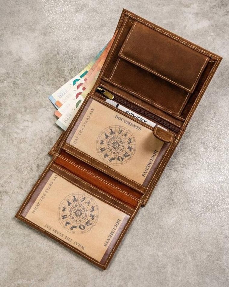 Portfel, brązowy, skórzany, RFID, Always Wild