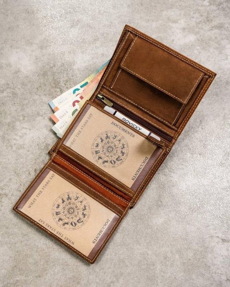 Portfel, brązowy, skórzany, RFID, Always Wild