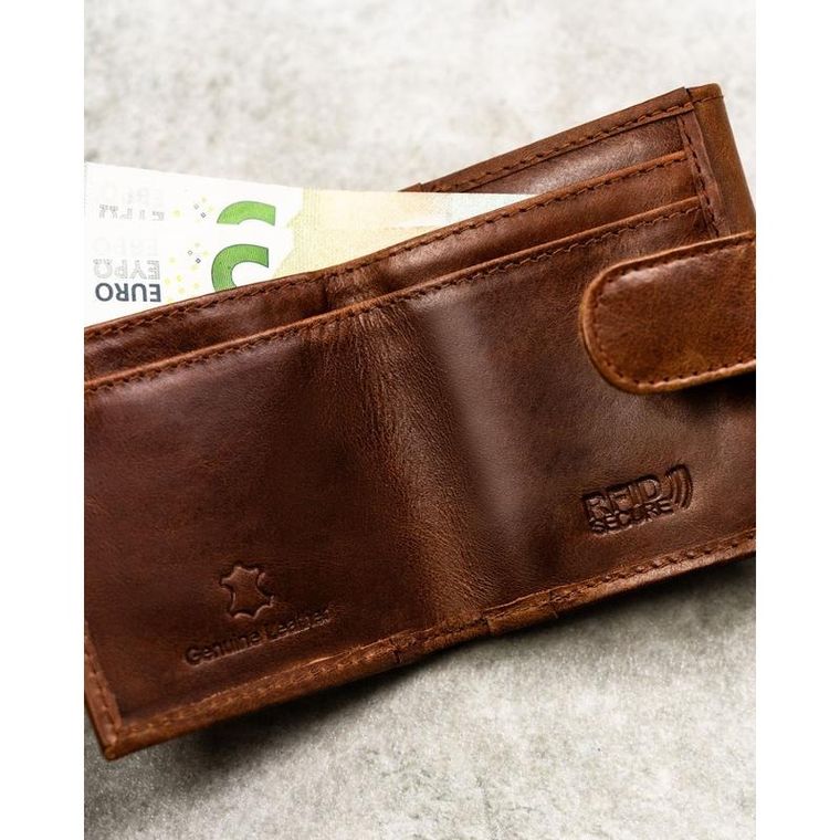 Portfel, brązowy, skórzany, Rovicky