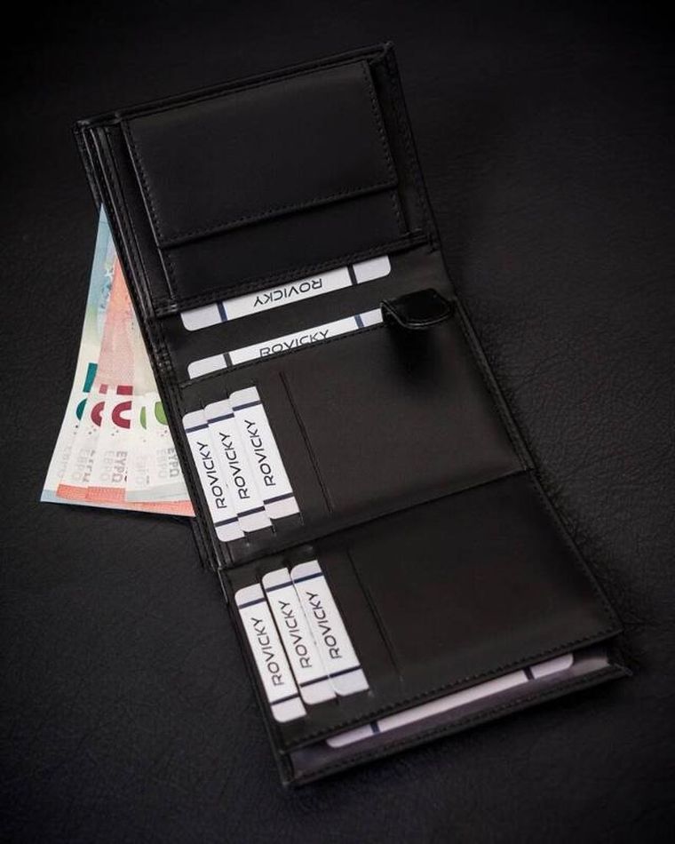 Portfel, czarny, skóra ekologiczna, 4U Cavaldi