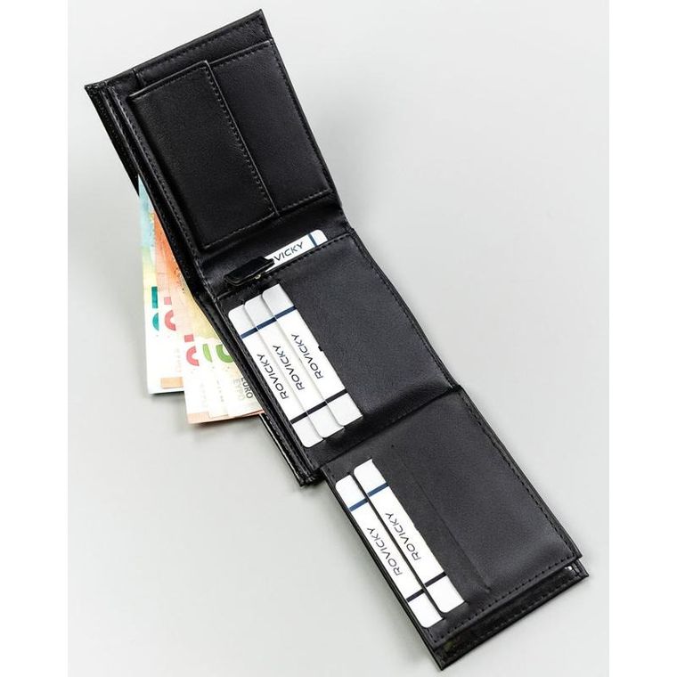 Portfel, czarny, skóra ekologiczna, 4U Cavaldi